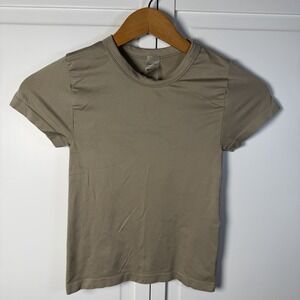 Aritzia Sunday Best T-Shirt Women's Small Short Sleeve Form Fitting‎ Top Tan